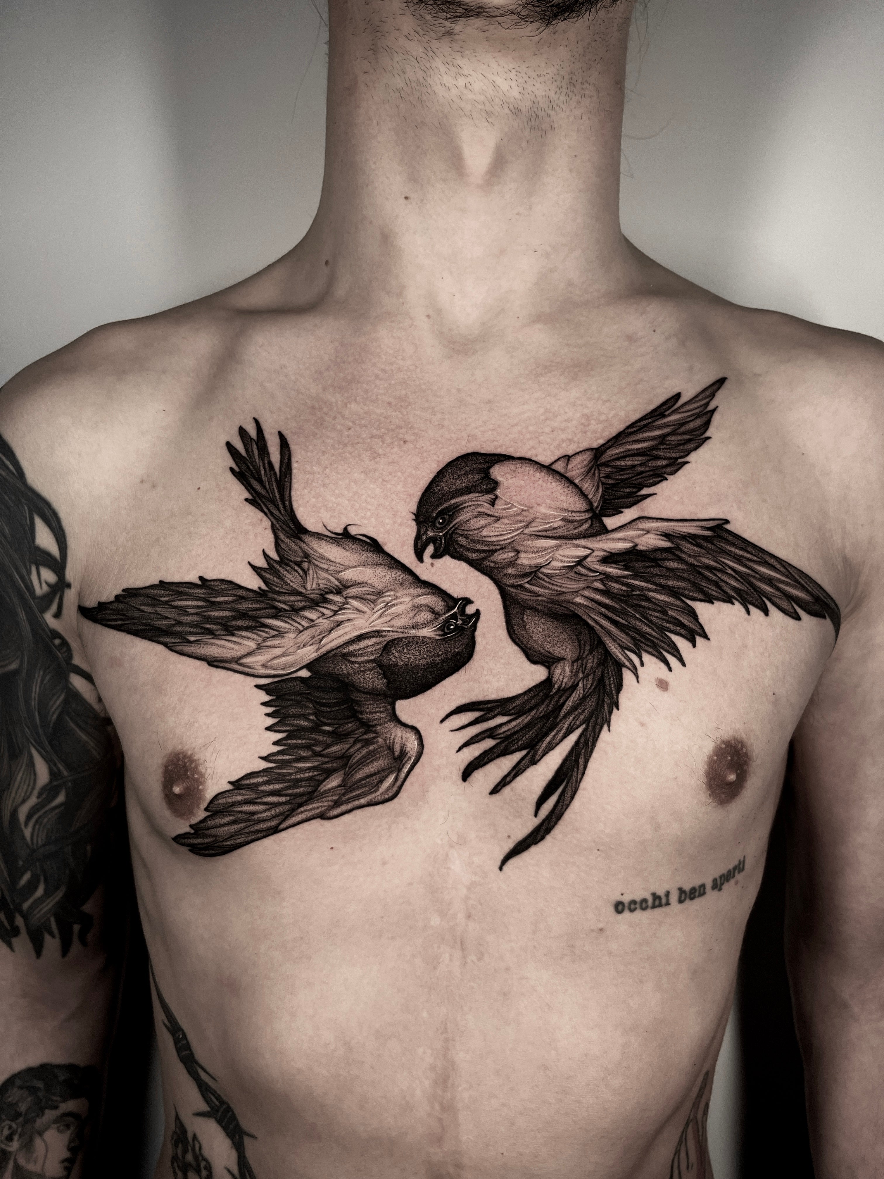 Blackwork Birds Tattoo Toronto