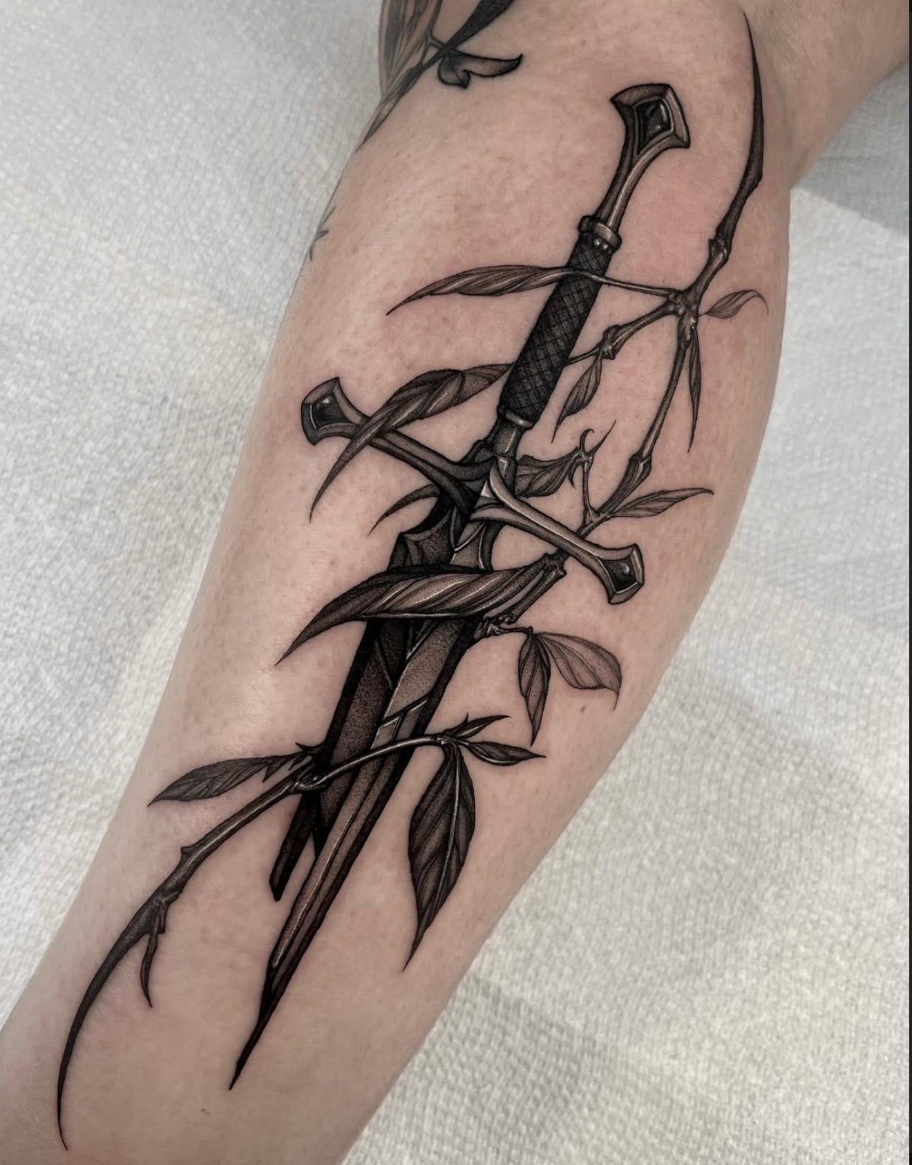 Blackwork Dagger Tattoo Toronto