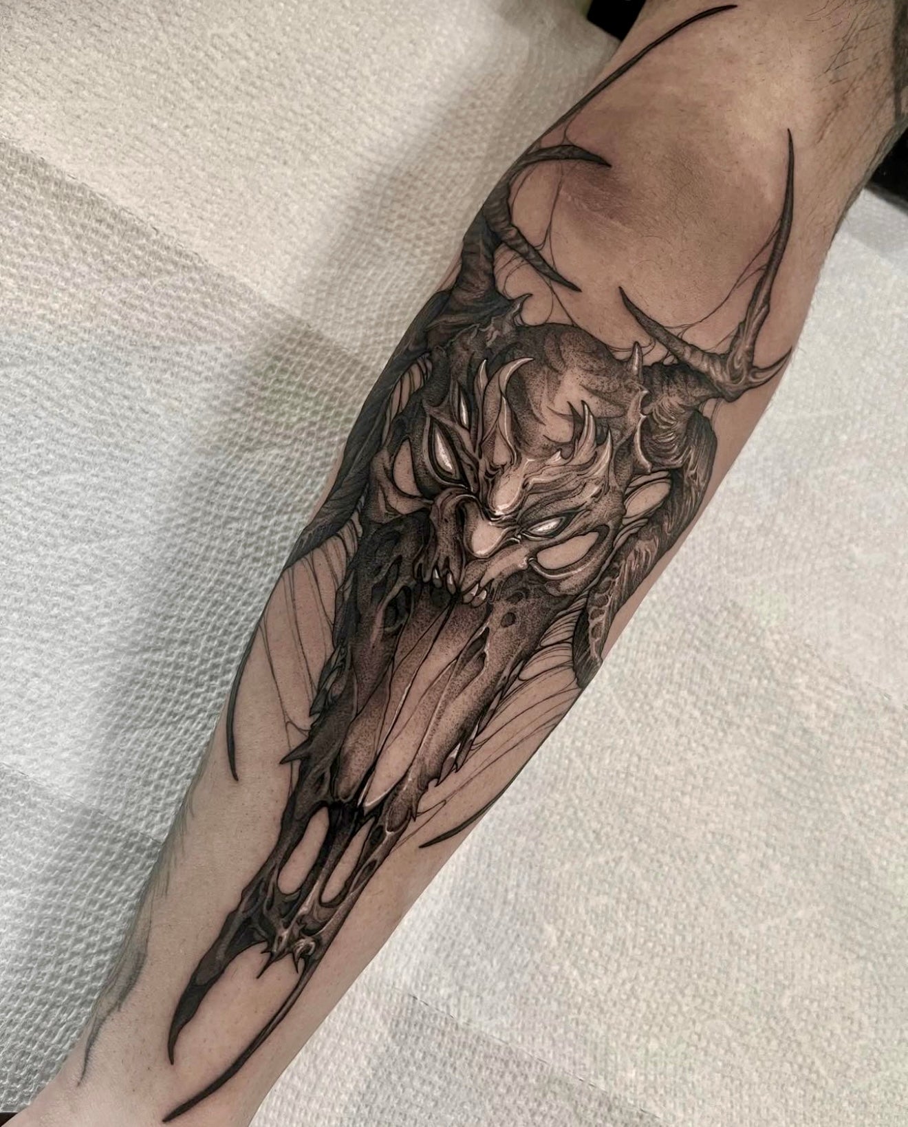 Blackwork Demon Tattoo Toronto